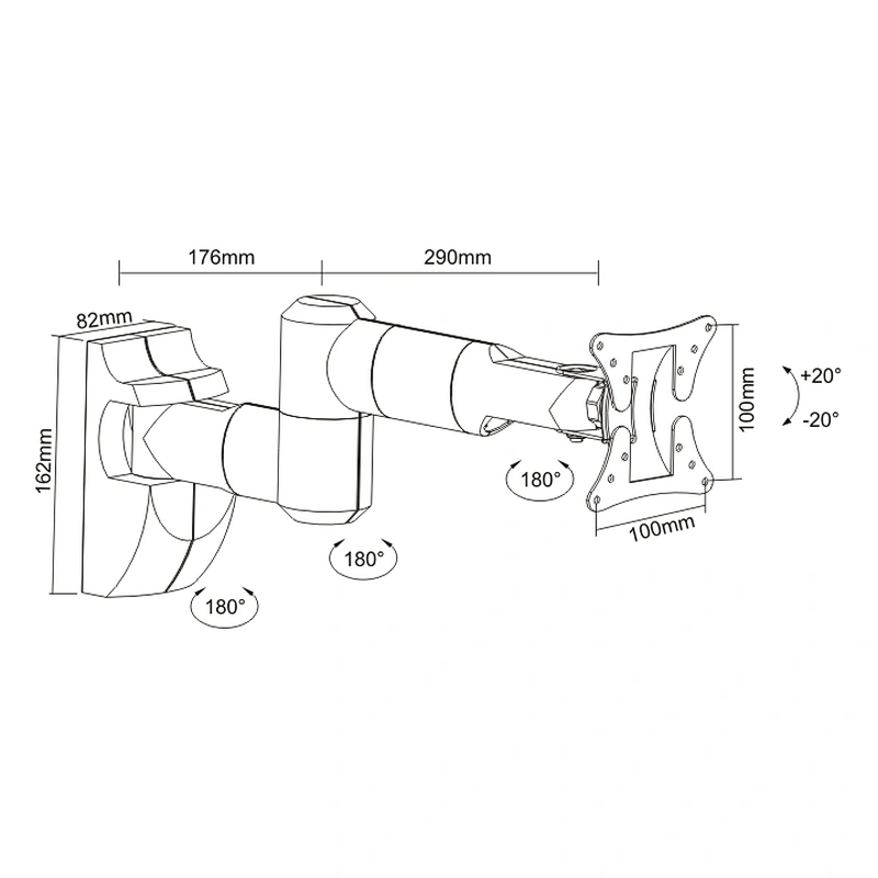 FULL MOTION OLED/LED/LCD/PLASMA TV WALL MOUNT