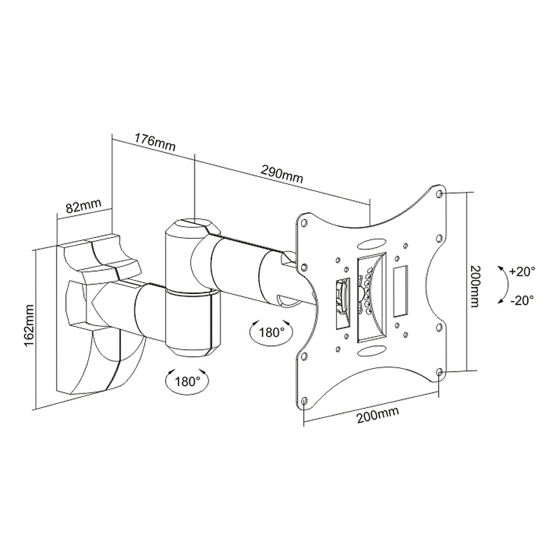 FULL MOTION OLED/LED/LCD/PLASMA TV WALL MOUNT