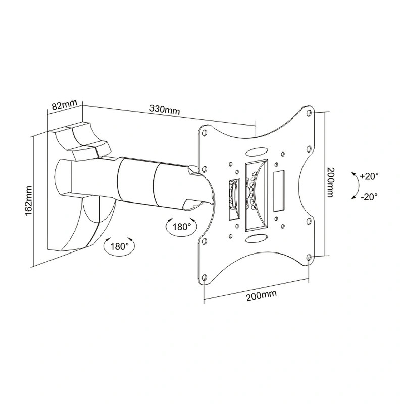 FULL MOTION OLED/LED/LCD/PLASMA TV WALL MOUNT