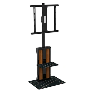 MODERN SLIM TV FLOOR STAND WITH SHELF