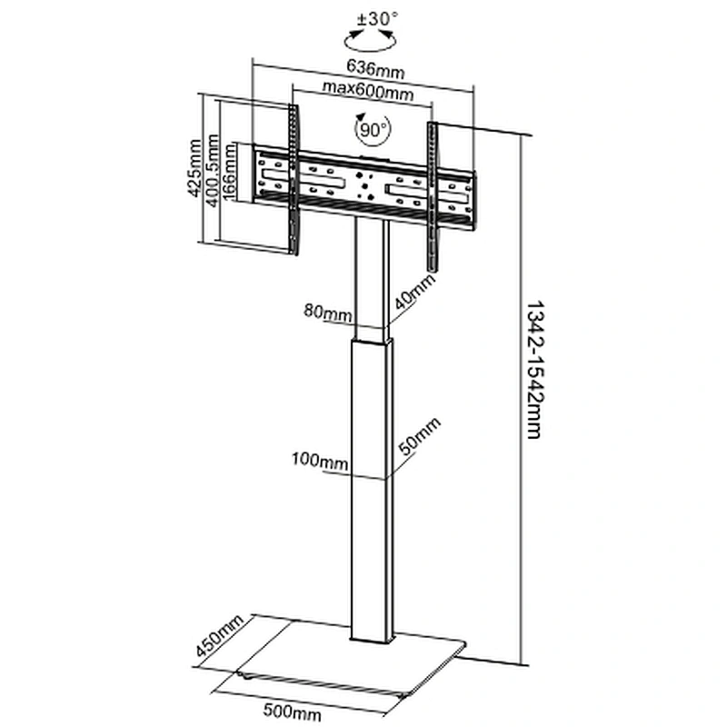 Modern Slim TV Floor Stand