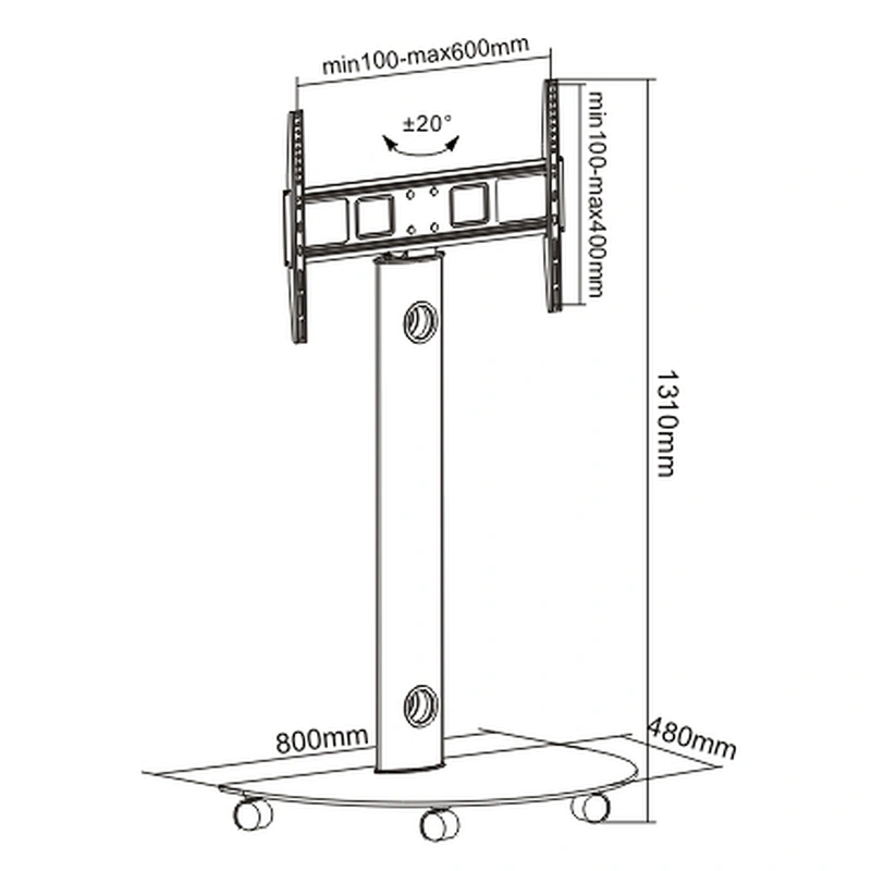 Rolling TV Cart