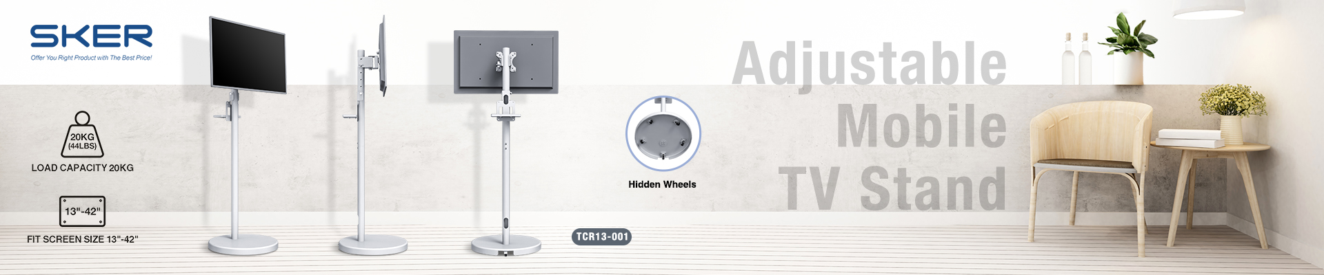 Adjustable Mobile TV Stand