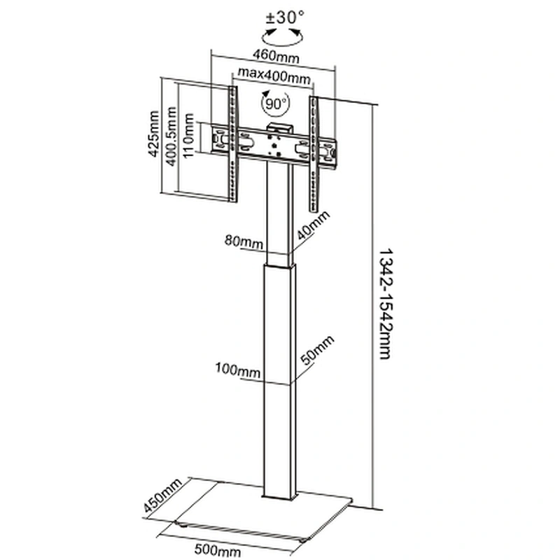 Modern Slim TV Floor Stand