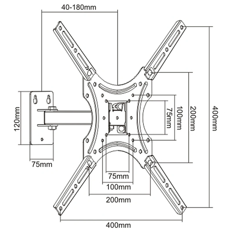 Economy Full Motion TV Wall Mount