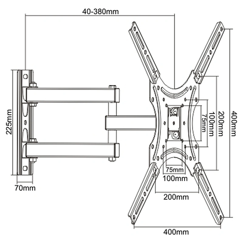 Economy Full Motion TV Wall Mount