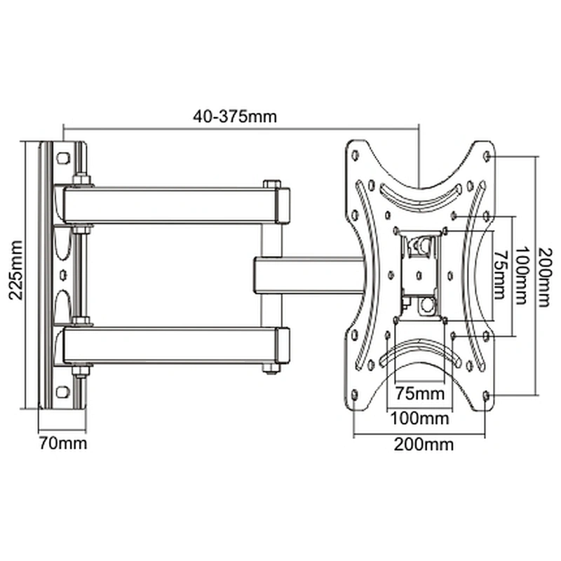 Economy Full Motion TV Wall Mount