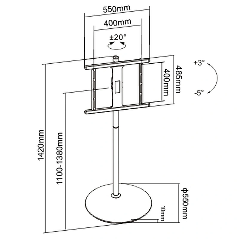 Modern Slim TV Floor Stand