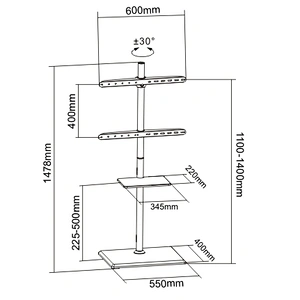 Modern Slim TV Floor Stand