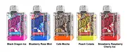 Lost Vape, 7500 Puffs, 18ml E-Liquid Capacity, 650mAh rechargeable battery, 5% Salt Nicotine, USB Type-C, Mesh Coil, Draw Activated, Adjustable Airflow Ring, Flavors, Black Dragon Ice, Blueberry Rose Mint, Cafe Mocha, Peach Colada, Strawberry Raspberry