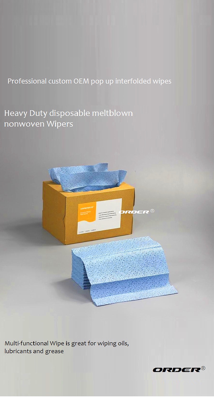 Aerospace Aircraft industry Interfold pop-up box Melt blown PP absorbent oil microfiber cleaning Wipes