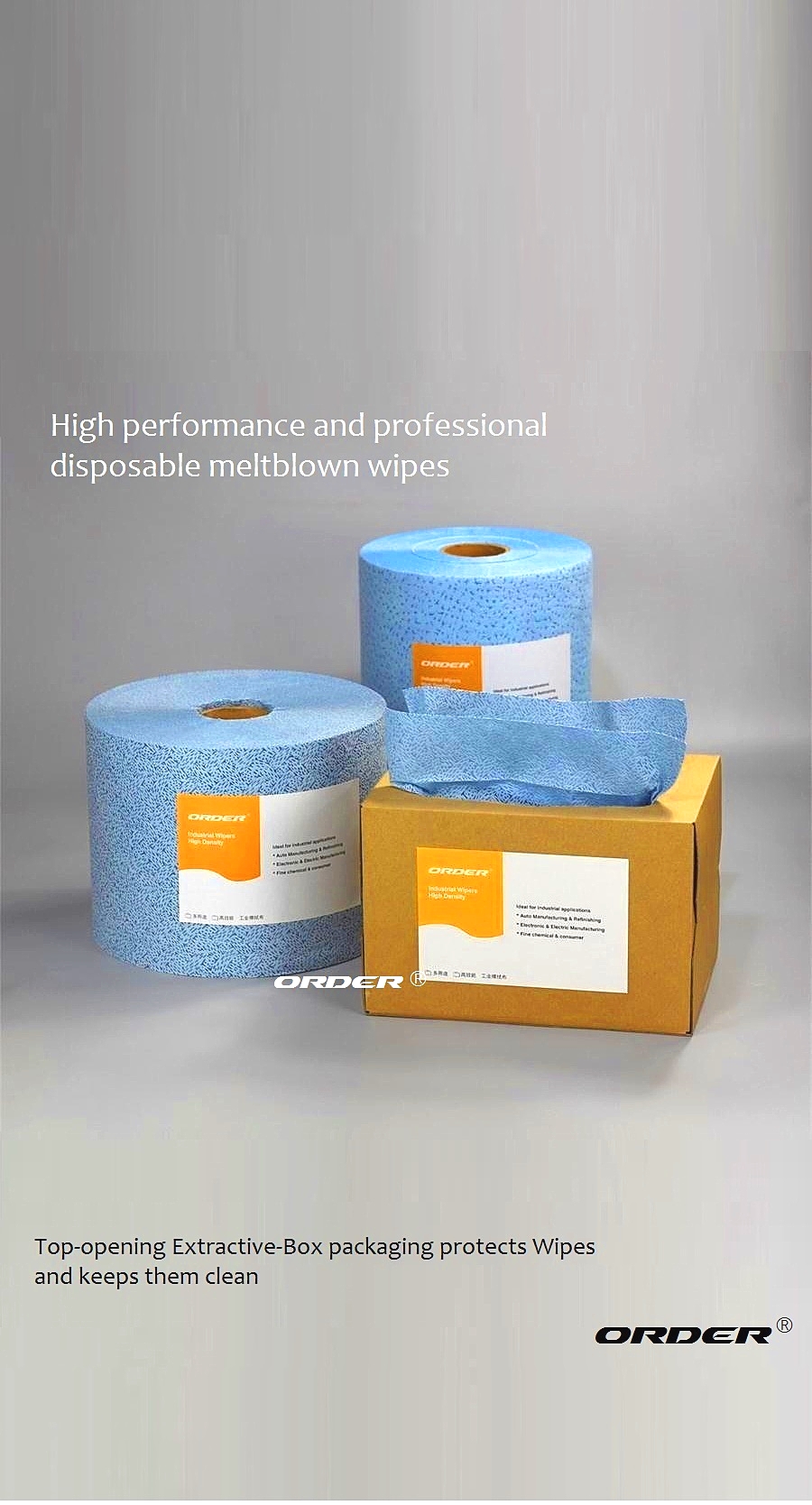 Aerospace Aircraft industry Interfold pop-up box Melt blown PP absorbent oil microfiber cleaning Wipes