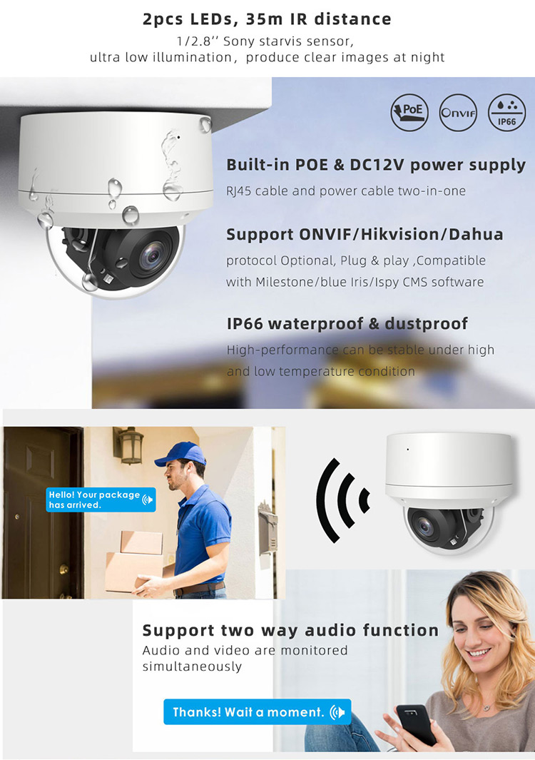 ip pan tilt dome camera