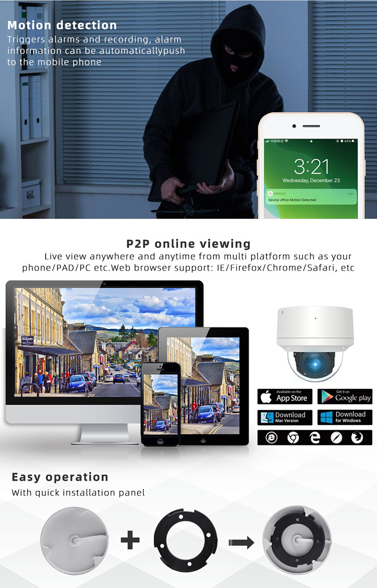 ip pan tilt dome camera