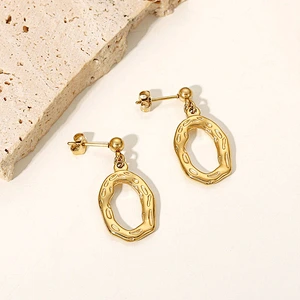 Basic Stud Post Pendant Stainless Steel Earring For Women