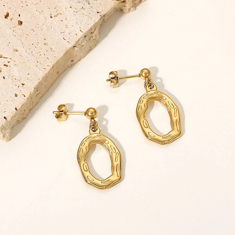 Basic Stud Post Pendant Stainless Steel Earring For Women