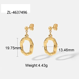 Basic Stud Post Pendant Stainless Steel Earring For Women