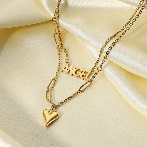 Vanlentine'S Day Layered Heart Stainless Steel Necklace Manufacturer
