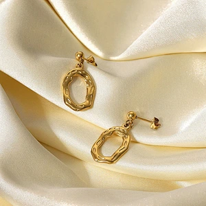 Basic Stud Post Pendant Stainless Steel Earring For Women