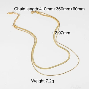 Basic Cuba Chain Layered Stainless Steel Necklace Set
