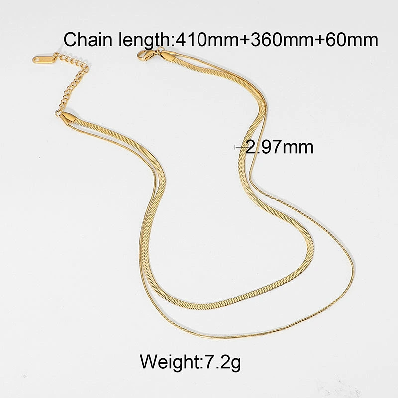 Basic Cuba Chain Layered Stainless Steel Necklace Set