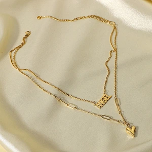 Vanlentine'S Day Layered Heart Stainless Steel Necklace Manufacturer