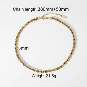 Basic Cuba Chain Layered Stainless Steel Necklace Set