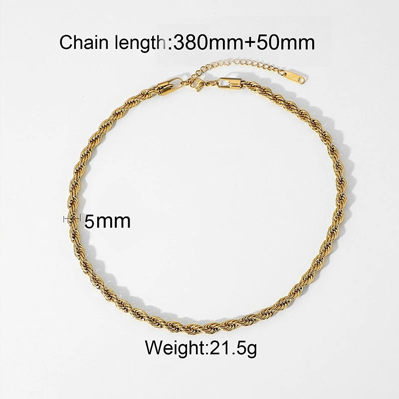 Basic Cuba Chain Layered Stainless Steel Necklace Set