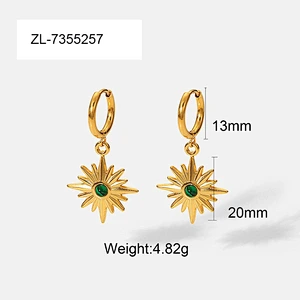 Star Drop Stud Earrings Diamond Hoop Earrings
