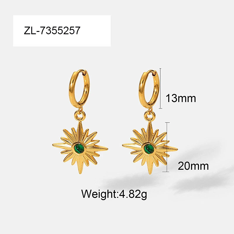 Star Drop Stud Earrings Diamond Hoop Earrings