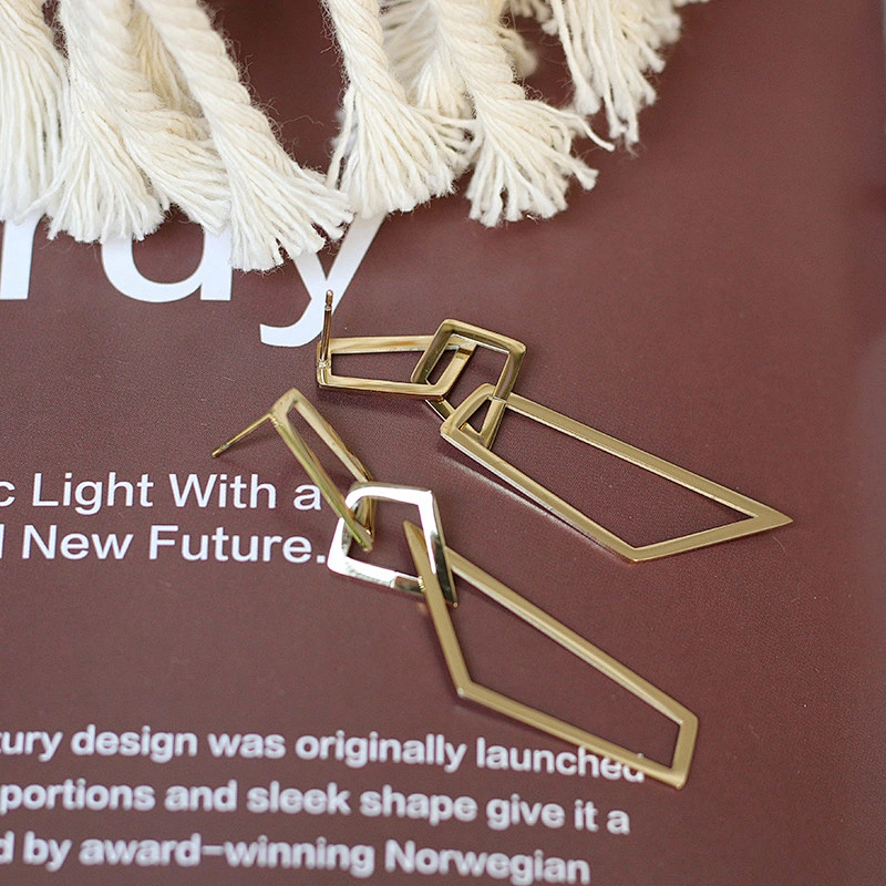 Long Irregularly Shaped Geometric Drop Earrings Wholesale