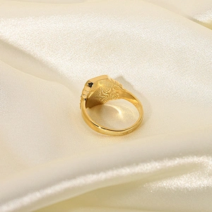 Simple Steel Ring Gold Star Zircon Ring Jewelry Wholesale