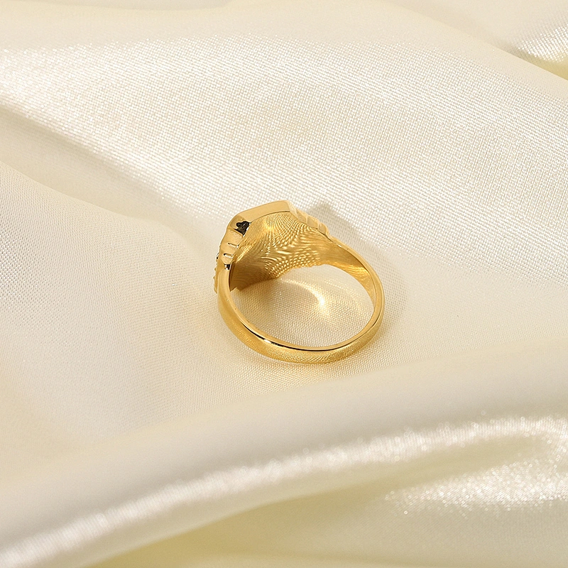 Simple Steel Ring Gold Star Zircon Ring Jewelry Wholesale