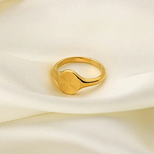 18K Gold Plated High Polished Finger Ring