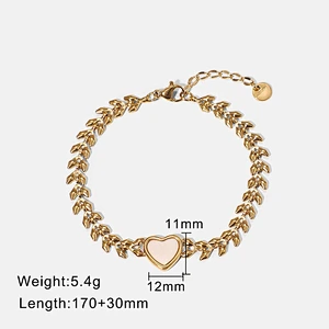 14k Gold Plated Shell Heart Shaped Girls Bracelet
