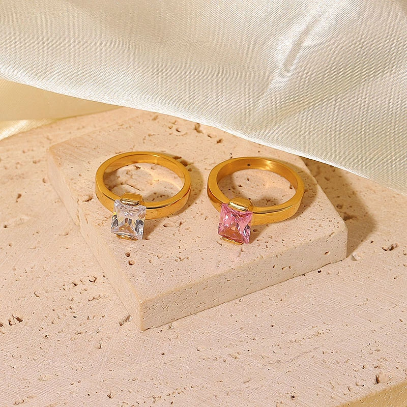 Charm Small Jewelry Colored Zircon Ring For Women