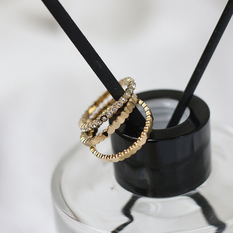 Three-Piece Set Of Geometric Rings Set For Women