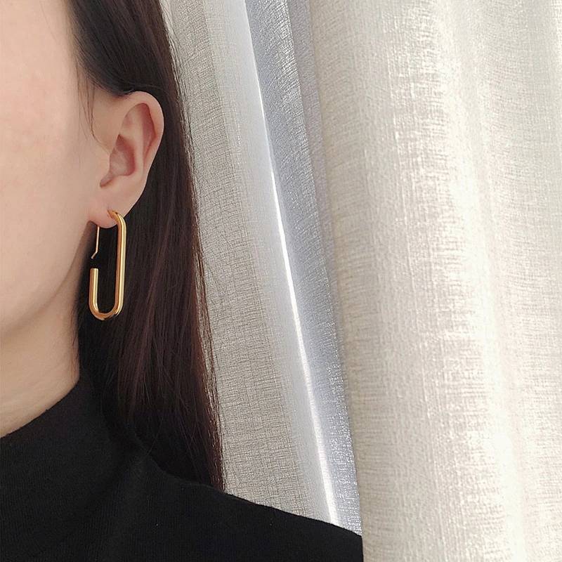Stainless Steel Simple U Hook Earrings Custom