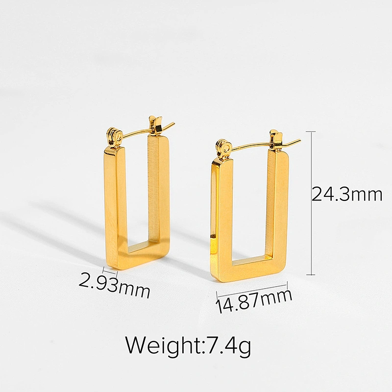 Titanium Steel Earrings Gold Plated Steel Geometric Earrings