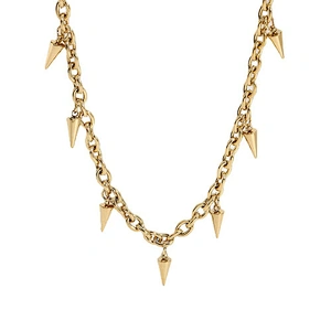 Stainless Steel Gold Rivet Pendant Necklace Goth Spike Necklace