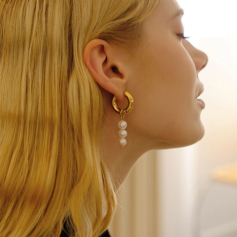 Asymmetric Earrings Freshwater Pearl Drop Earrings Jewelry
