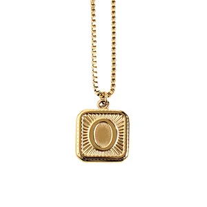 Gold Stainless Steel 26 Letter Charm Necklace Series