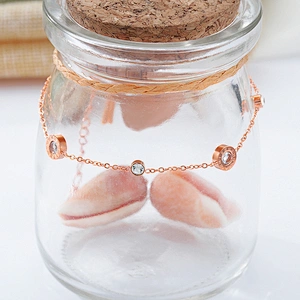 Stainless Steel Rose Gold Roman Numerals Ladies Bracelet
