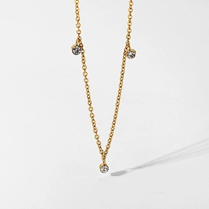 Simple Zircon Choker Necklace Steel Necklace wholesale