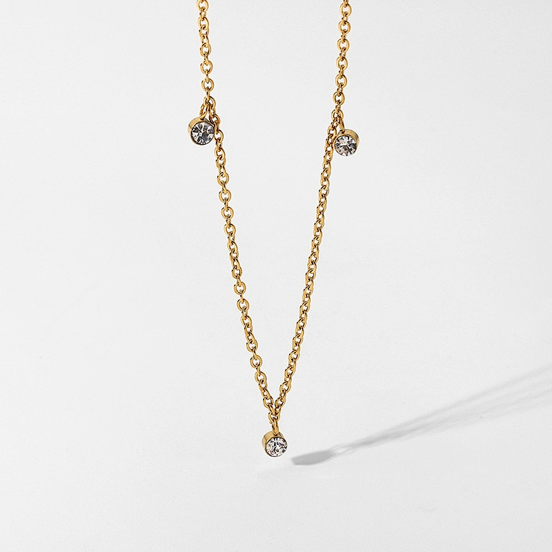 Simple Zircon Choker Necklace Steel Necklace wholesale