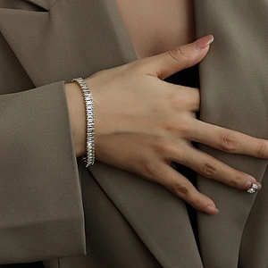 Fashion Stainless Steel Bracelet Cubic Zirconia Womens Jewelry