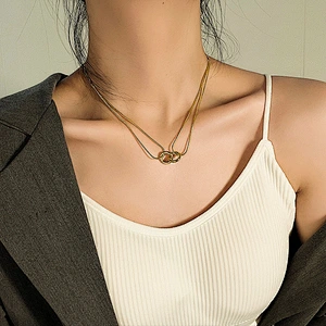 Pvd Plated Double Link Snake Chain Necklace Customized