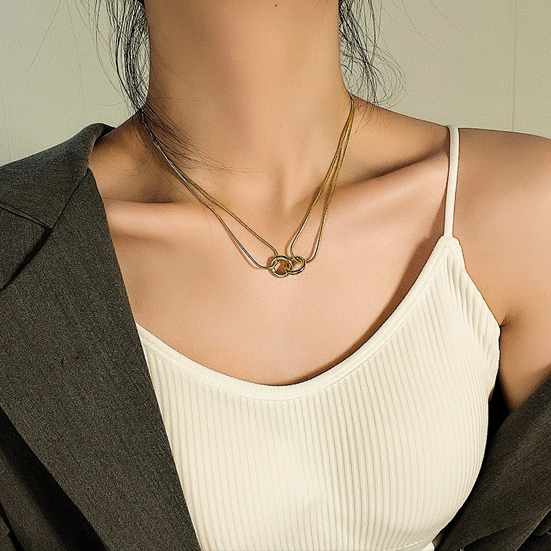 Pvd Plated Double Link Snake Chain Necklace Customized