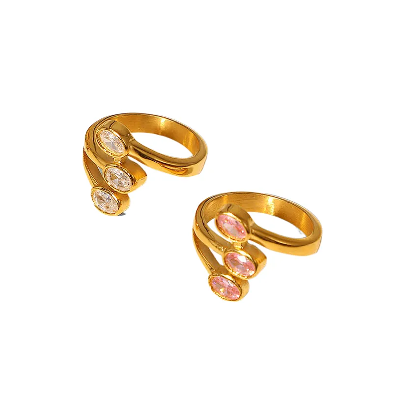 Trend Zircon Stainless Steel Ring Titanium Steel Ring Women