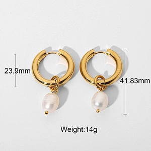 Freshwater Pearls Drop Earrings Gold Plated Earrings for Girl
